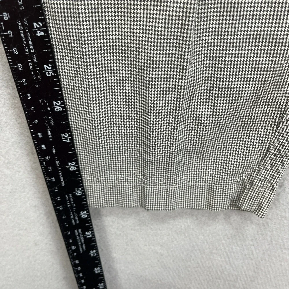 Lee Casuals Pleated Pants Mens 28x30 Black White Houndstooth Acadeimia 90s Retro